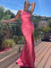 Simple One-shoulder Mermaid Side Slit Prom Dresses, PDS0281