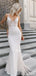 Sexy V-neck Mermaid Long Wedding Dresses Online, WDS0086