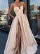 A-line Spaghetti Straps V-neck Prom Dresses,Cheap Prom Dresses,PDY0485