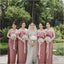 Sheath Sweetheart Dusty Pink Satin Bridesmaid Dresses,Cheap Bridesmaid Dresses,WGY0377