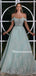 Sparkly Straight A-line Tulle Long Prom Dresses,Party Dresses, PDS0289