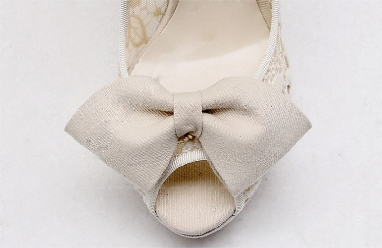 Ivory Lace High Heels Fish Toe Sexy Wedding Bridal Shoes, SY0120
