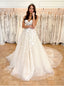 Simple Sweetheart A-line Lace applique Wedding Dresses, WDY0244
