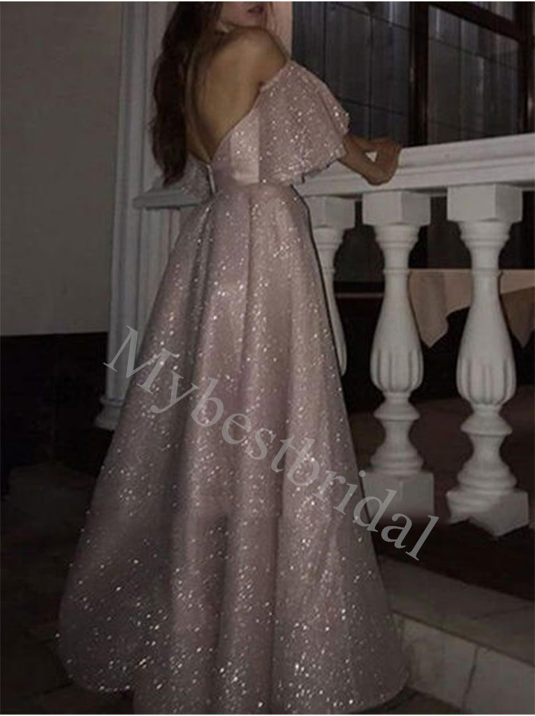 Elegant Sweetheart Side slit A-line Prom Dresses,PDS0854