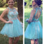 Hot Selling Tiffany Blue sparkly open back cute for teens homecoming prom dresses,BDY0146