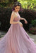 Simple Long A-line Sleeveless Tulle Long A-line Prom Dresses, BG0166