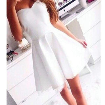 Hot Selling white sweetheart simple freshman homecoming prom dresses, BDY0147