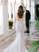 Elegant Deep v-neck Lone sleeves Mermaid Lace applique Wedding Dresses, WDY0258
