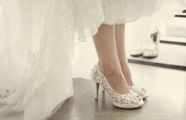 Fashion Fish Toe Ivory Lace High Heels Wedding Bridal Shoes, SY0103