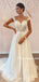 Charming V-neck A-line Long Wedding Dresses Online, WDS0087