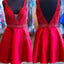 Blush red simple open backs charming for teens formal homecoming prom dresses,BDY0124