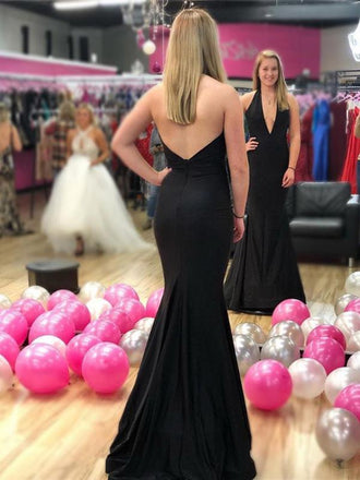 Mermaid Black Sarin Long Prom Dresses,Cheap Prom Dresses,PDY0517