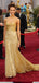 Celebrity Style Halter Gold Lace Tulle Long Mermaid Prom Dresses, BG0164