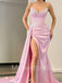 Sexy V-neck Sleeveless Side slit Mermaid Prom Dresses, PDS0433