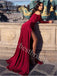 Sexy V-neck Long sleeves Sise slit A-line Prom Dresses,PDS0933