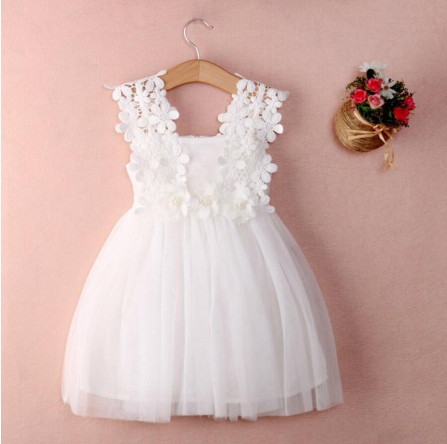Cute V Neck Tulle White Mini Flower Girl Dresses, Weding Cheap Little Girl Dresses, FGY0113