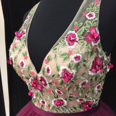 Sexy Open Back V neck Hot Pink Lace Cheap Homecoming Dresses 2018,BDY0240