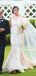 Elegant Jewel Mermaid Lace Long Wedding Dresses With Train, WDS0090