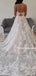 Newest V-neck A-line Lace Appliques Long Wedding Dresses. WDS0109