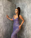 Newest V-neck Mermaid Sequin Long Prom Dresses PDS0292