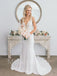 Simple V-neck Mermaid Lace applique Wedding Dresses, WDY0250