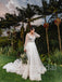 Simple V-neck Lone sleeves  A-line Lace applique Wedding Dresses, WDY0222