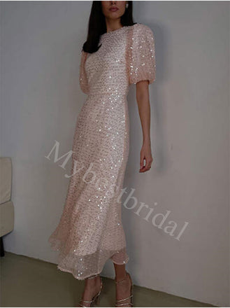 Elegant Strapless Half-sleeves A-line Prom Dresses,PDS0894