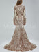 Elegant V-neck Long sleeves Mermaid Prom Dresses, PDS0509