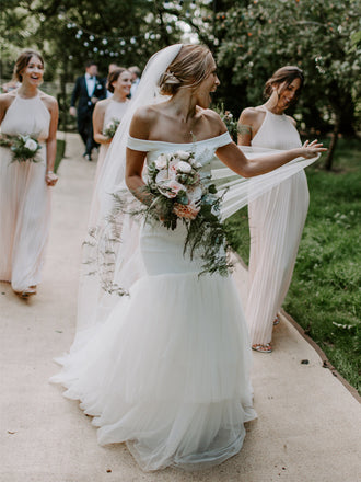 Sheath Straight White Tulle Wedding Dresses,Cheap Wedding Dresses, WDY0299