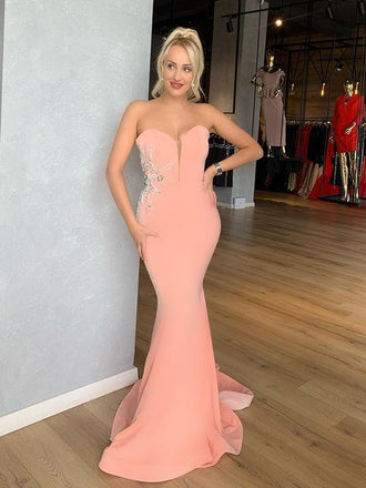 Simple Sweetheart Mermaid Charming Long Prom Dresses, PDS0231