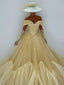 Elegant Off-shoulder A-line Tulle Long Prom Dresses, PDS0177