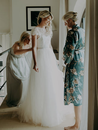 Newest Short Sleeve A-line Lace Tulle Simple Long Wedding Dresses, WDS0078