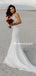Simple V Neck Lace Mermaid Charming Wedding Dresses Online, WDY0241