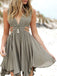 Simple V-neck Grey Chiffon Homecoming Dresses ,Short Prom Dresses,BDY0167