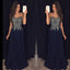 Sweetheart Neck Black Chiffon Prom Dresses Silver Lace Appliqued Bodice Formal Dresses,PDY0254