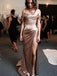 V-Neck off-the-shoulder Mermaid Split Side  Popular Newest Prom Dresses, Fashion Gown.PDY0157
