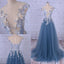 Charming Beaded Prom Dress, A-Line Tulle Prom Dress, Applique Prom Dress. PDY0216