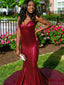 Elegant Mermaid V-neck Sequin Simple Long Prom Dresses, PDS0116