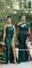 Mismatched Green Satin Long Cheap Wedding Party Bridemaid Dresses, BDS0013
