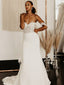 New Arrival Off-shoulder Mermaid Lace Long Wedding Dresses, WDS0077