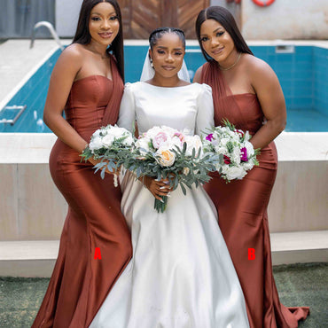 Simple One-shoulder Mermaid Cheap Bridesmaid Dresses Online,WGY0309