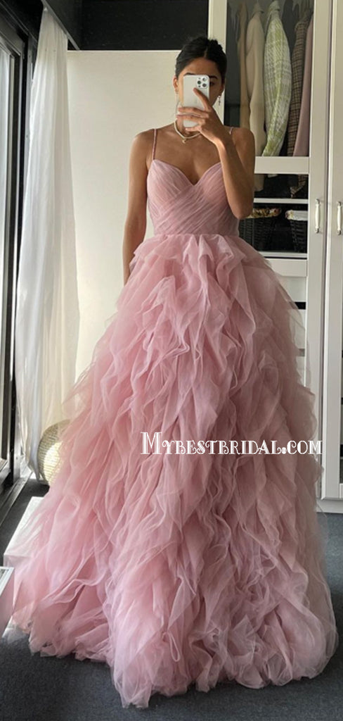 Charming V-neck A-line Floor-length Long Prom Dresses Online, PDS0168