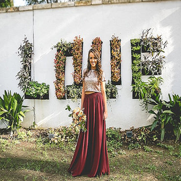 High Neck Two Piece Sequin Burgundy Bridesmaid Dress,Cheap Bridesmaid Dresses,WGY0204