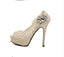 Hand Made High Heels Fish Toe Lace Sexy Wedding Bridal Shoes, SY0110