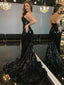 Hot Mermaid Strapless Black Sequined Evening Dresses,Cheap Prom Dresses,PDY0561