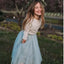 Two Piece Sky_Blue Tulle Flower Girl Dresses,Cheap Flower Girl Dresses ,FGY0243
