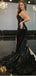 Hot Mermaid Strapless Black Sequined Evening Dresses,Cheap Prom Dresses,PDY0561