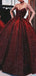 Sweetheart Red Ball Gown Long Evening Dresses With Beading,Cheap Prom Dresses,PDY0618