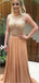 Sparkle Rhinestone Beaded Long A-line Chiffon Prom Dresses, BG0080