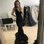 Hot Selling Black Organza Spaghetti Strap Sequins Prom Gown, Evening Dress , PDY0117